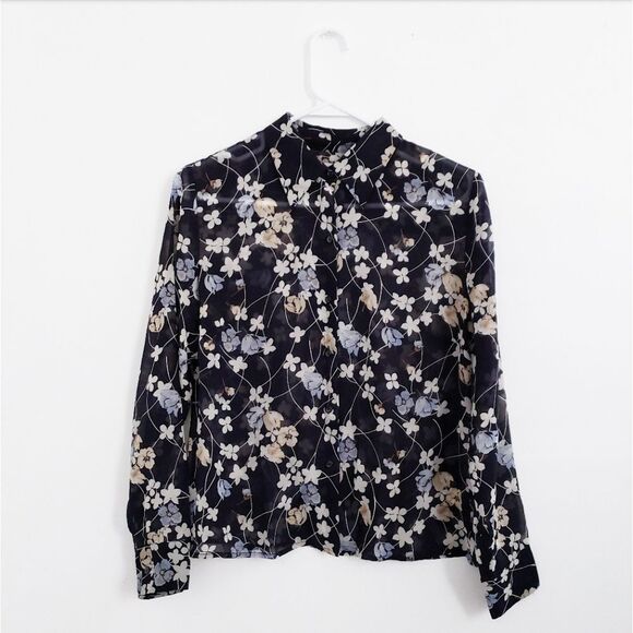 NWOT ANN TAYLOR LOFT FLORAL BLOUSE SIZE 6P - Picture 1 of 7